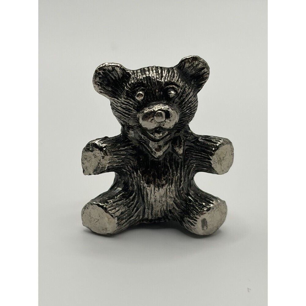 Vintage Pewter Miniature Teddy Bear  1.5”x1”